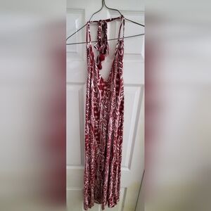 LOFT Red and White Maxi Dress
